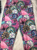 Pretty Pink Beach Shells CAPRI Leggings